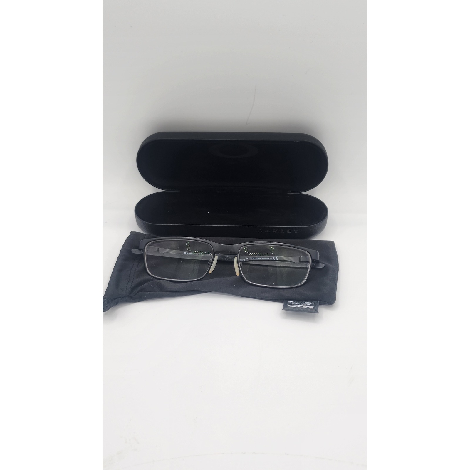 Oakley Steel Plate Eyeglasses Ox3222-0154 Powder Coal Black Frames 54-18-141 Men
